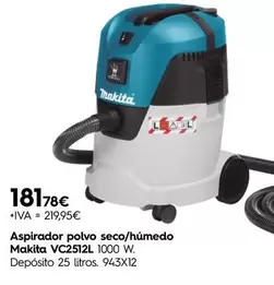 Makita - Aspirador Polvo Seco/húmedo Vc2512l