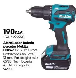 Makita - Atornillador Batería Percutor  DHP490