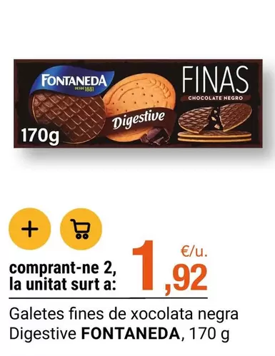 Fontaneda - Galetes Fines De Xocolata Negra Digestive