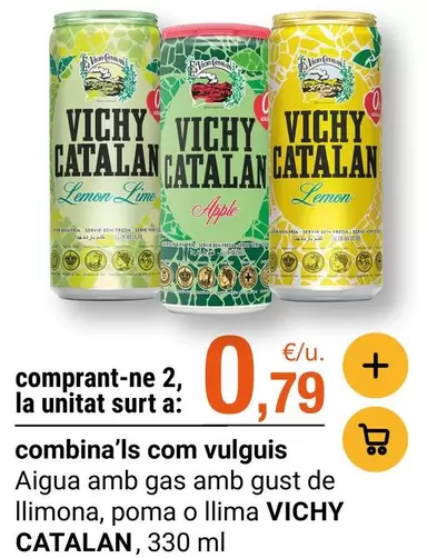 Vichy Catalán - Aigua Amb Gas Amb Gust De Llimona, Poma O Llima