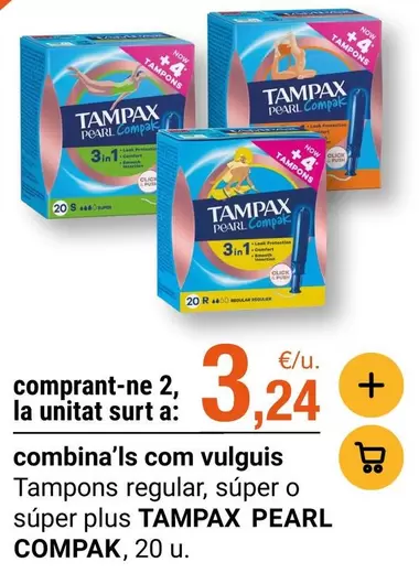 Tampax - Tampons Regular, Súper O Súper Plus