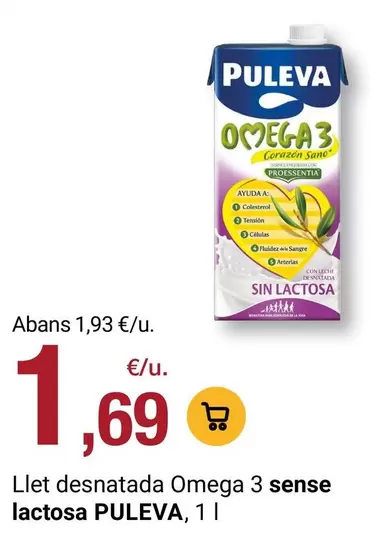 Puleva - Llet Desnatada Omega 3 Sense Lactosa