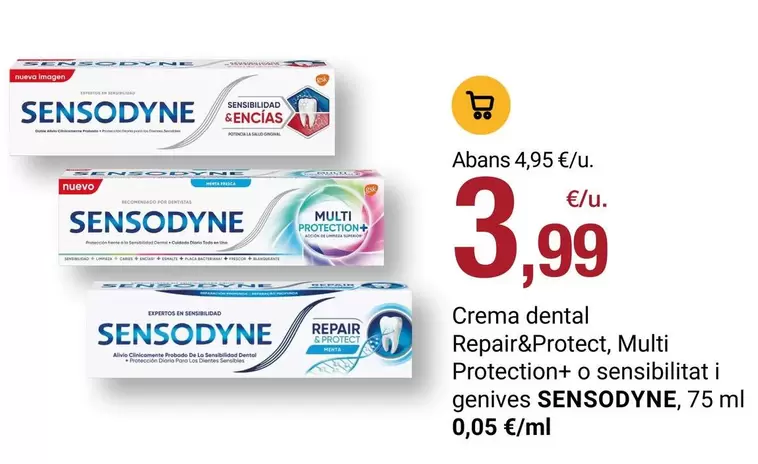 Sensodyne - Crema Dental Repair&protect, Multi Protection O Sensibilitati I Genives