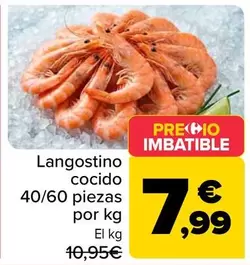 Langostino Cocido 40/60 Piezas 