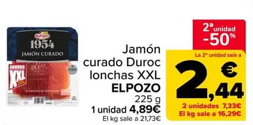 elpozo - Jamon Curado Duroc Lonchas Xxl