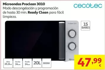 Cecotec - Microondas Proclean 3010
