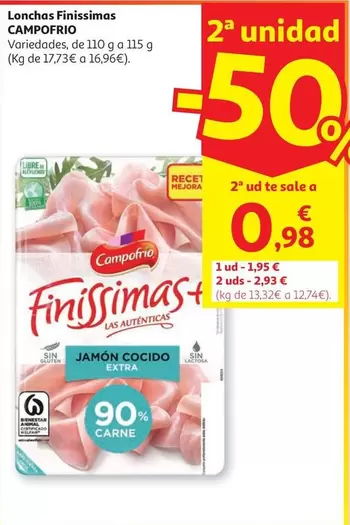 Pechuga De Pavo Finissimas Campofrio Lonchas 110g