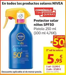 Protector Solar Niños Spf50 Nivea Pistola 250ml