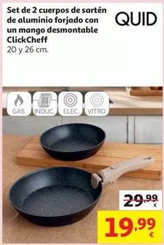 Quid - Set De 2 Cuerpos De Sartén De Aluminio Forjado Con Un Mango Desmontable ClickCheff