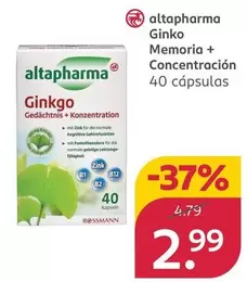 Altapharma - Ginko Memoria + Concentración
