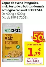 Ecocesta - Copos De Avena Integrales, Maiz Tostado O Bolitas De Maiz Ecologico Con Miel
