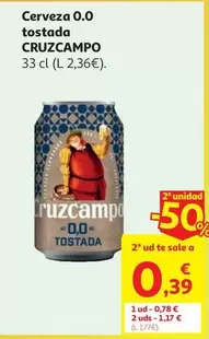 Cruzcampo - Cerveza 0.0 Tostada