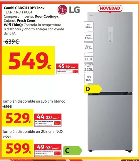 LG - Combi Gb3311ddp Inox Tecno No Frost