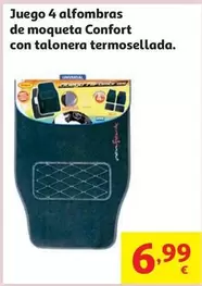 Confort - Juego 4 Alfombras De Moqueta Con Talonera Termosellada