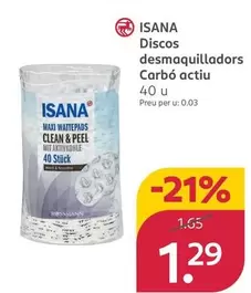 Isana - Discos Desmaquillantes Carbón Activo