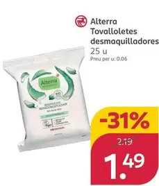 Alterra - Toallitas Desmaquillantes