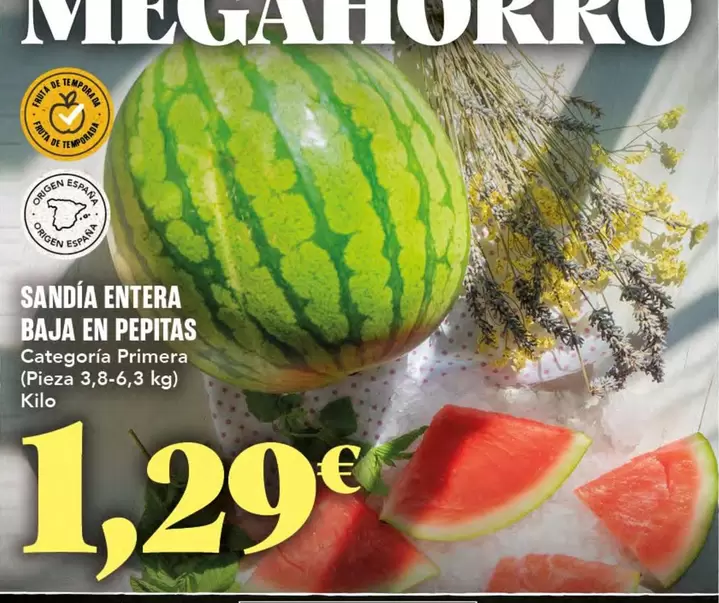 origen - Sandía Entera Baja En Pepitas