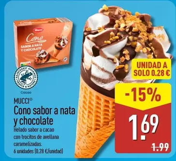 Mucci - Cono Sabor A Nata Y Chocolate