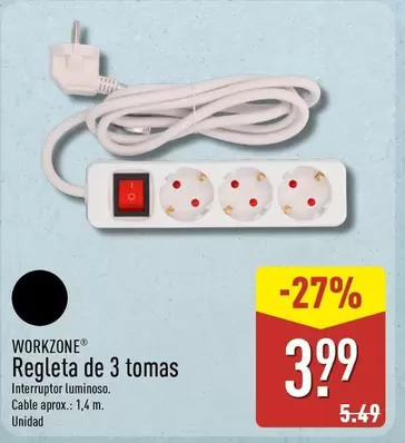 Workzone - Regleta De 3 Tomas