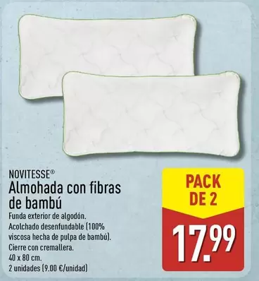 Novitesse - Almohada Con Fibras De Bambu