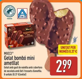 Mucci - Gelat Bombo Mini Ametllat