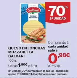 Galbani - Queso En Lonchas Mozzarella