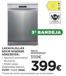 Hisense - Lavavajillas Hs623d10x