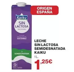 Kaiku - Leche Sin Lactosa Semidesnatada