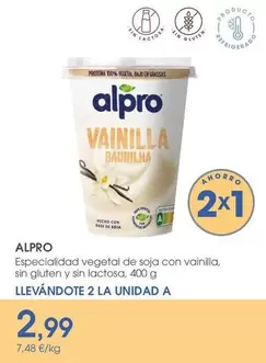 Alpro - Especialidad Vegetal De Soja Con Vainilla, Sin Gluten Y Sin Lactosa