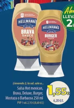 Hellmann's - Salsa Hot Mexican, Brava, Deluxe, Burger, Mostaza O Barbacoa
