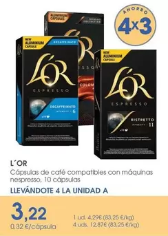 l'or - Capsulas De Cafe Compatibles Con Maquinas Nespresso