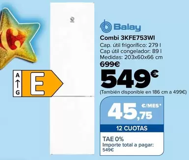 Balay - Combi 3KFE753WI