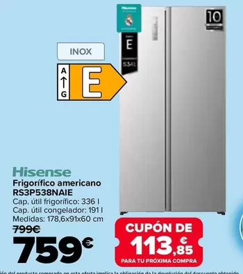 Hisense - Frigorífico Americano RS3P538NAIE
