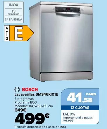 Bosch - Lavavajillas SMS46KI01E