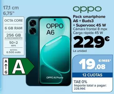 OPPO - Pack Smartphone A6 + Buds3 + Supervooc 45 W