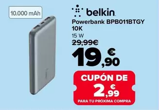 Belkin - Powerbank BPB011BTGY 10K