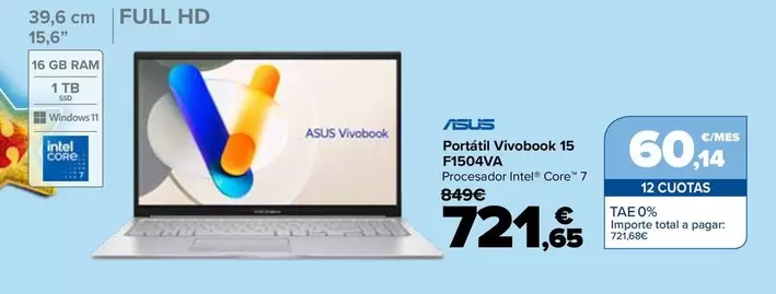 Asus - Portátil Vivobook 15 F1504VA