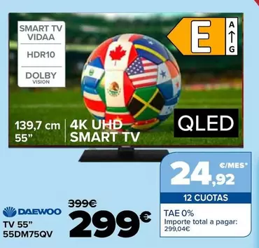 Daewoo - Tv 55'' 55DM75QV
