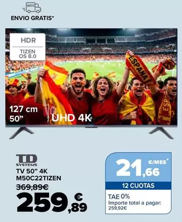Td Systems - Tv 50" 4K M50C22TIZEN