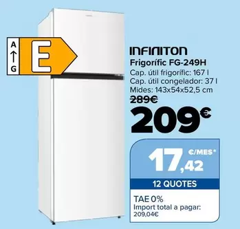 Infiniton - Frigorífico FG-249H