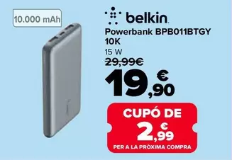 Belkin - Powerbank BPB011BTGY 10K