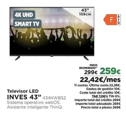 Inves - Televisor Led 43" 43kwbs2