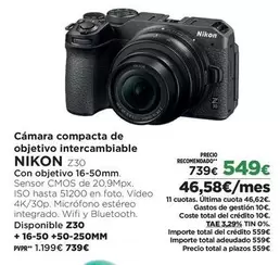 Nikon - Cámara Compacta De Objetivo Intercambiable