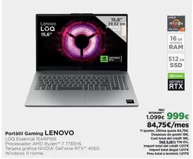 Lenovo - Portatil Gaming