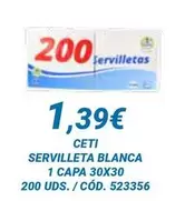 Ceti - Servilleta Blanca