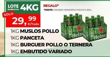 1KG Muslos Pollo/1KG Panceta/1KG Burguer Pollo O Ternera/1KG Embutido Variado