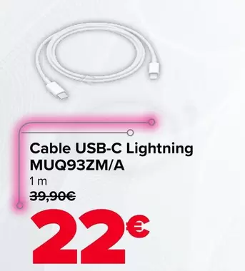 Cable USB-C Lightning MUQ93ZMA
