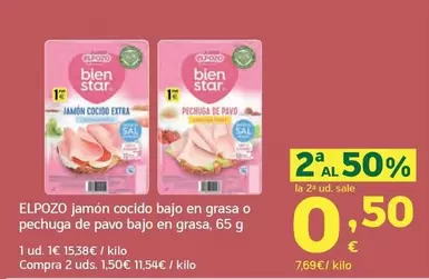 elpozo - Jamon Cocido Bajo En Grasa O Pechuga De Pavo Bajo En Grasa