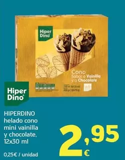 Hiperdino - Helado Cono Mini Vainilla Y Chocolate