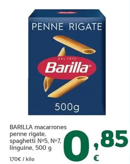 Barilla - Macarrones Penne Rigate Spaghetti